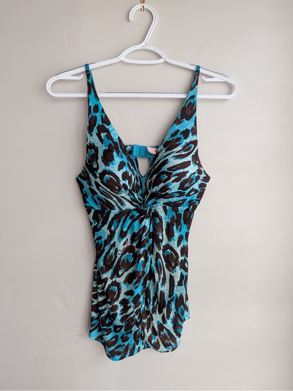 Y2K Victoria's Secret Very Sexy Leopard Tankini Top Teal 36B
